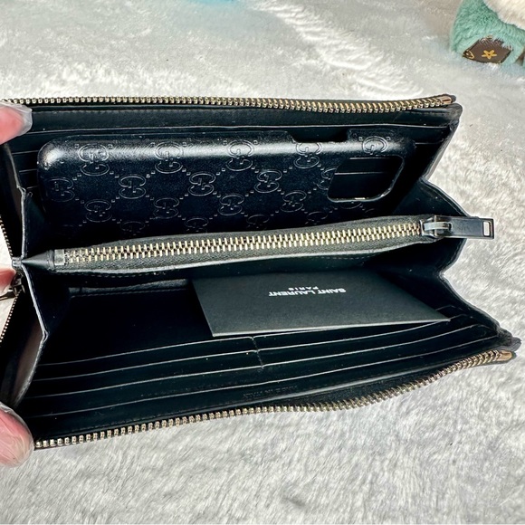 Saint Laurent Matte Black Leather Long Wallet - Picture 16 of 16